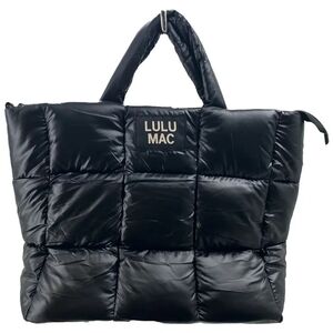 LARGE BLACK LULUMAC Puffer Tote Bag